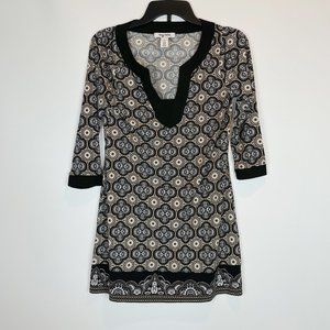 NWOT White House Black Market Tunic Dress Print XS